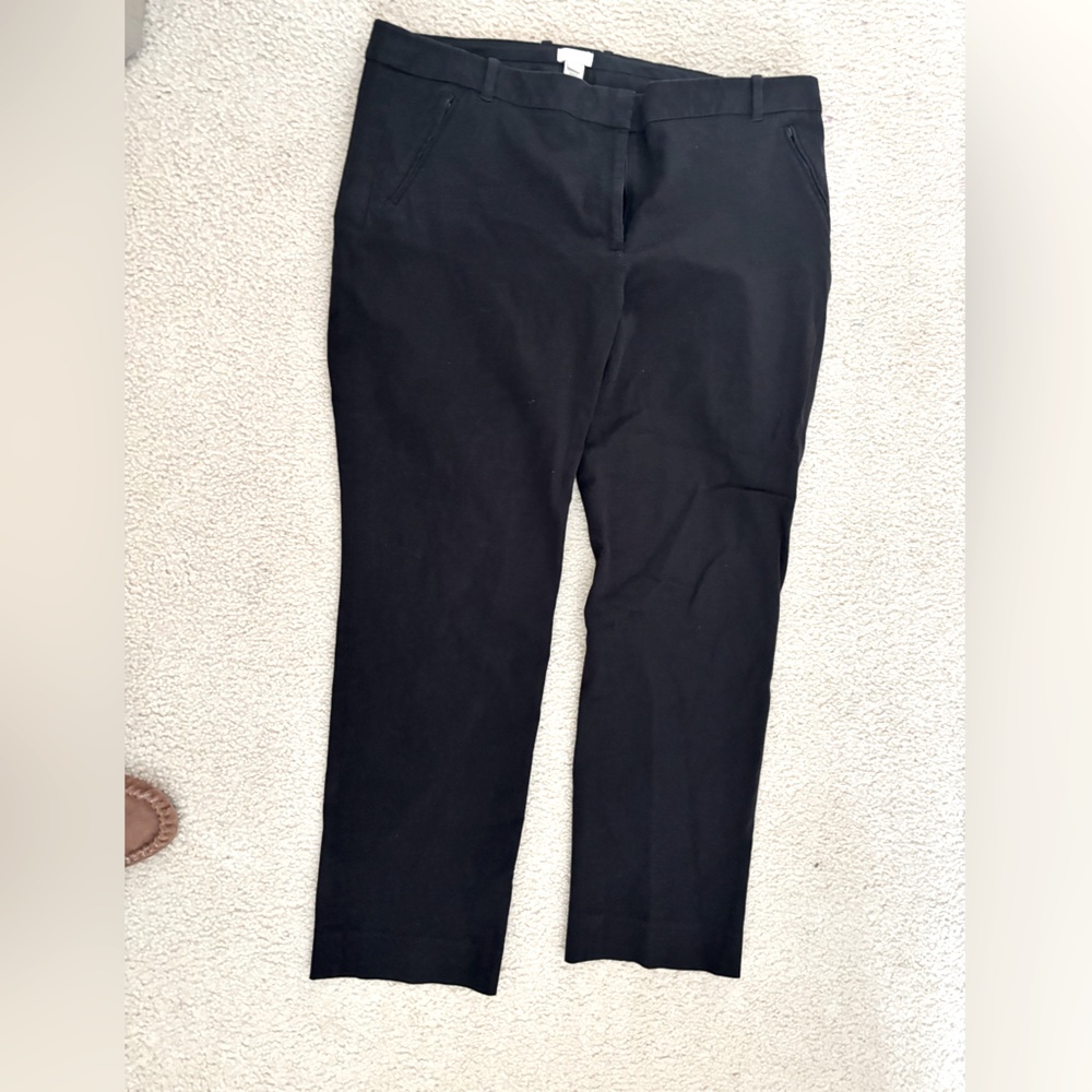 Jcrew factory black straightt stretch pants black size 16